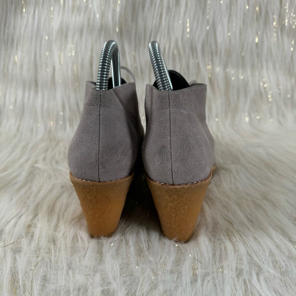 Cole Haan Womens Gray Platform Wedge Tie Up Suede Leather Ankle Booties 8B - Picture 4 of 11
